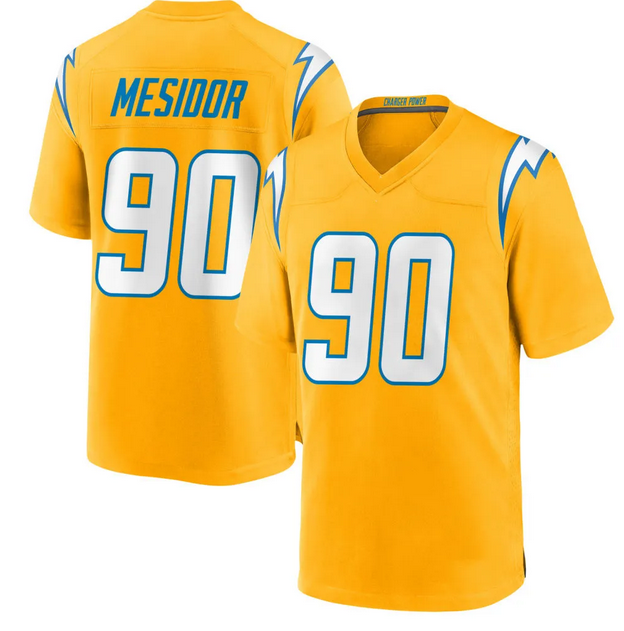 Men Los Angeles Chargers #90 Mesidor yellow 2026 Nike NFL Jersey